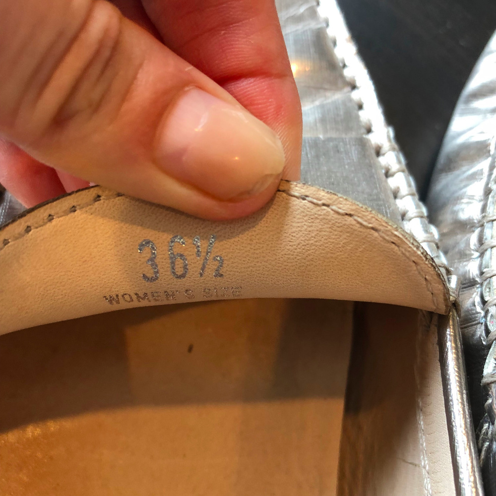 Tod's Metallic Silver Leather Penny Loafers - Picture 7 of 8